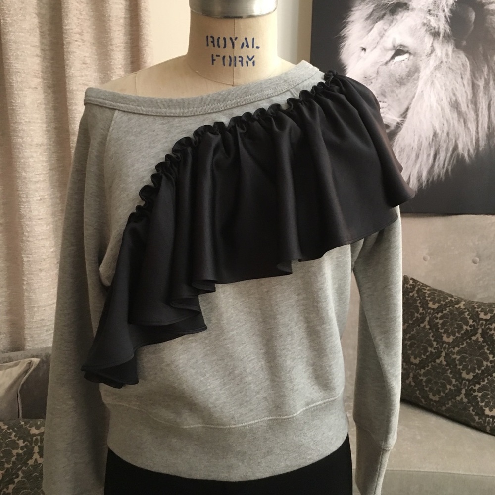J Crew Ruffled Sweatshirt - Picture 2 of 8
